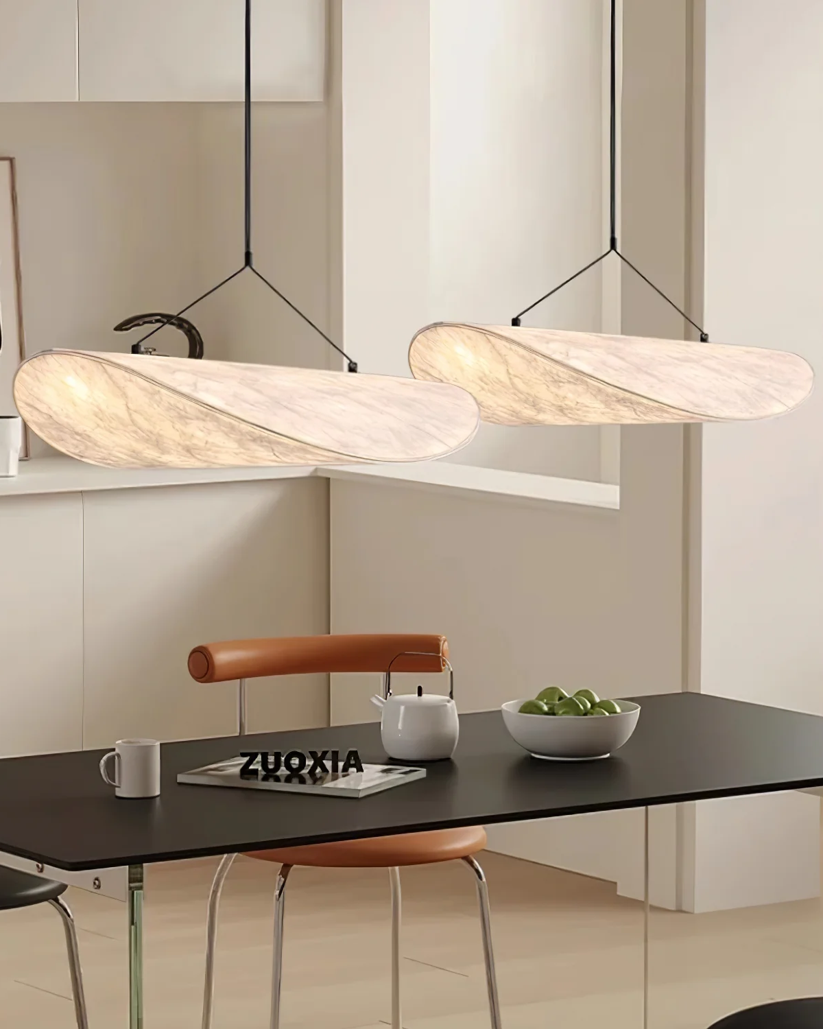Sansoti - Japandi Hanglamp Wit voor Slaapkamer en Woonkamer – Moderne Sfeerverlichting E27
