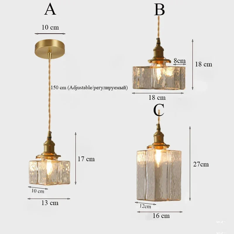 Hanglamp Glas E27 Messing Transparant Eettafel Woonkamer Vintage Klassieke Verlichting Kookeiland Sfeerlamp
