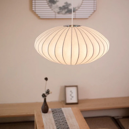 Japandi Hanglamp Zijde Wabi-Sabi Stijl – Minimalistische Kroonluchter met Natuurlijke Uitstraling 30 cm