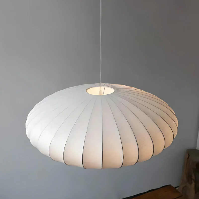 Japandi Hanglamp Zijde Wabi-Sabi Stijl – Minimalistische Kroonluchter met Natuurlijke Uitstraling 30 cm