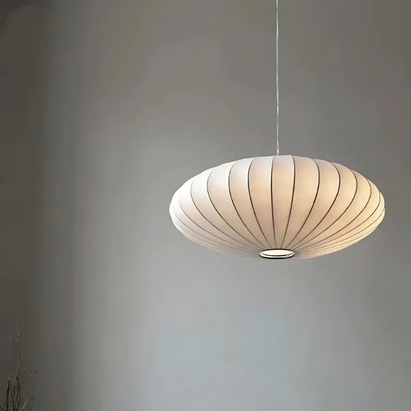 Japandi Hanglamp Zijde Wabi-Sabi Stijl – Minimalistische Kroonluchter met Natuurlijke Uitstraling 30 cm