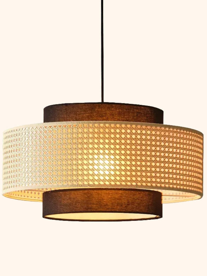 Handgeweven Hennep Hanglamp in Zen-Stijl – Natuurlijk Rotan Tromlamp voor Rustieke Sfeer