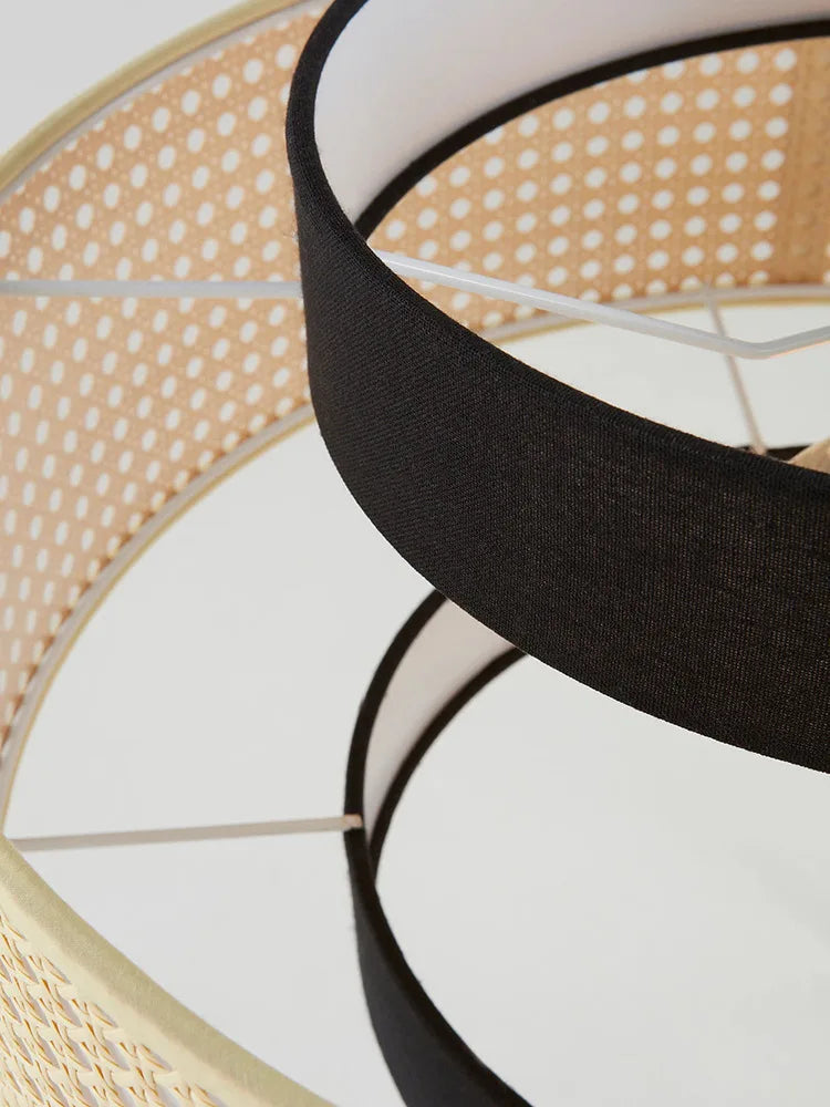 Handgeweven Hennep Hanglamp in Zen-Stijl – Natuurlijk Rotan Tromlamp voor Rustieke Sfeer