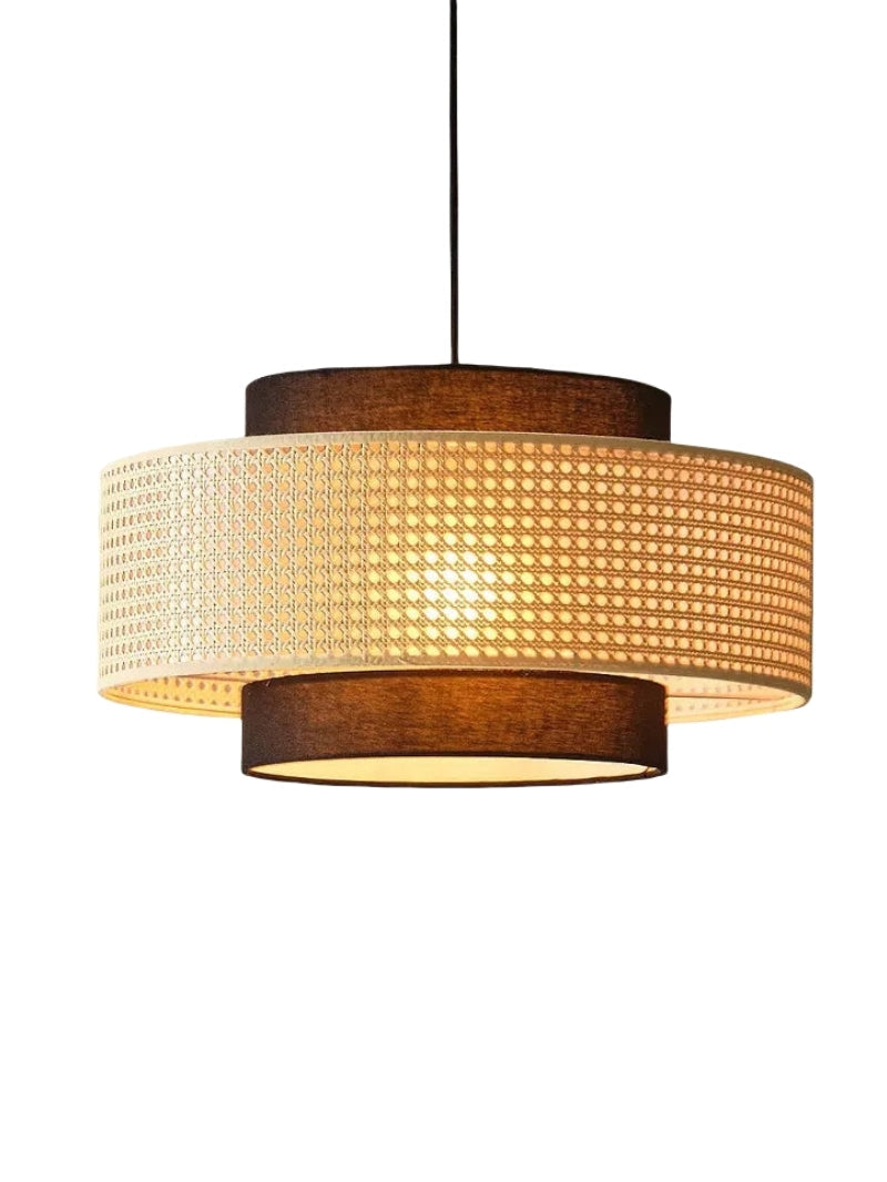 Handgeweven Hennep Hanglamp in Zen-Stijl – Natuurlijk Rotan Tromlamp voor Rustieke Sfeer
