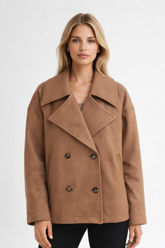 Dames Jas Oversized Klassiek Dubbele Rij Model - StudioMarella
