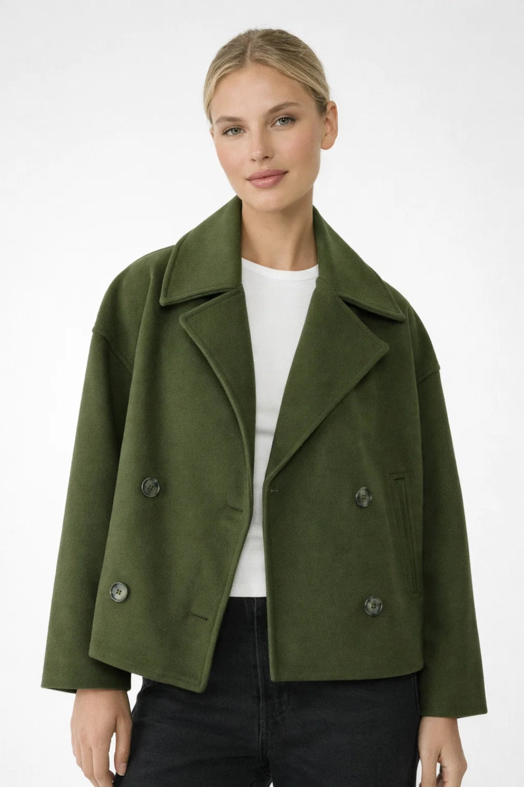Dames Jas Oversized Klassiek Dubbele Rij Model