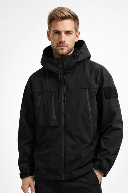 Heren Tussenjas - Waterdichte Jack met Capuchon en Veel Zakken