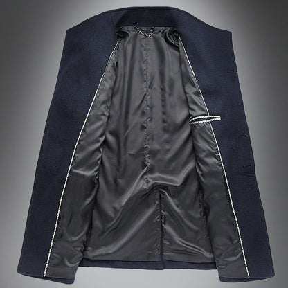 Heren Overjas Wol - Slim Fit Reverskraag Warme Winterjas