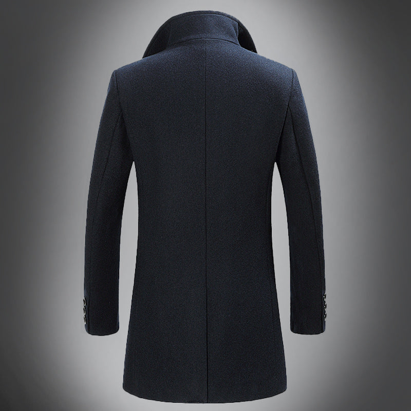 Heren Overjas Wol - Slim Fit Reverskraag Warme Winterjas