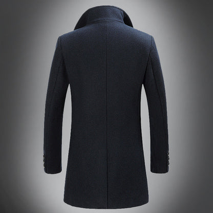 Heren Overjas Wol - Slim Fit Reverskraag Warme Winterjas