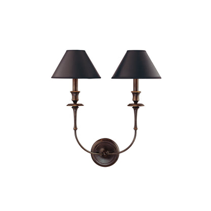 Moderne Wandlamp met Zwarte Stoffen Kap in Messing, Nikkel of Zwart – 1 of 2 Lichtpunten Design Verlichting