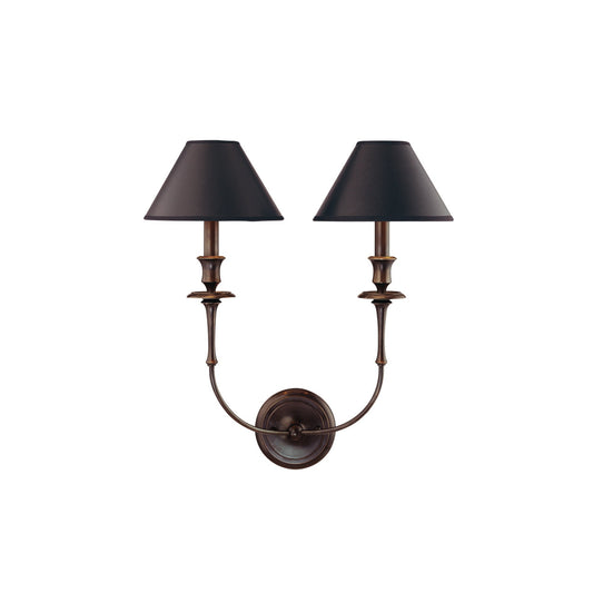 Moderne Wandlamp met Zwarte Stoffen Kap in Messing, Nikkel of Zwart – 1 of 2 Lichtpunten Design Verlichting
