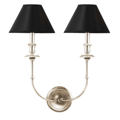 Moderne Wandlamp met Zwarte Stoffen Kap in Messing, Nikkel of Zwart – 1 of 2 Lichtpunten Design Verlichting