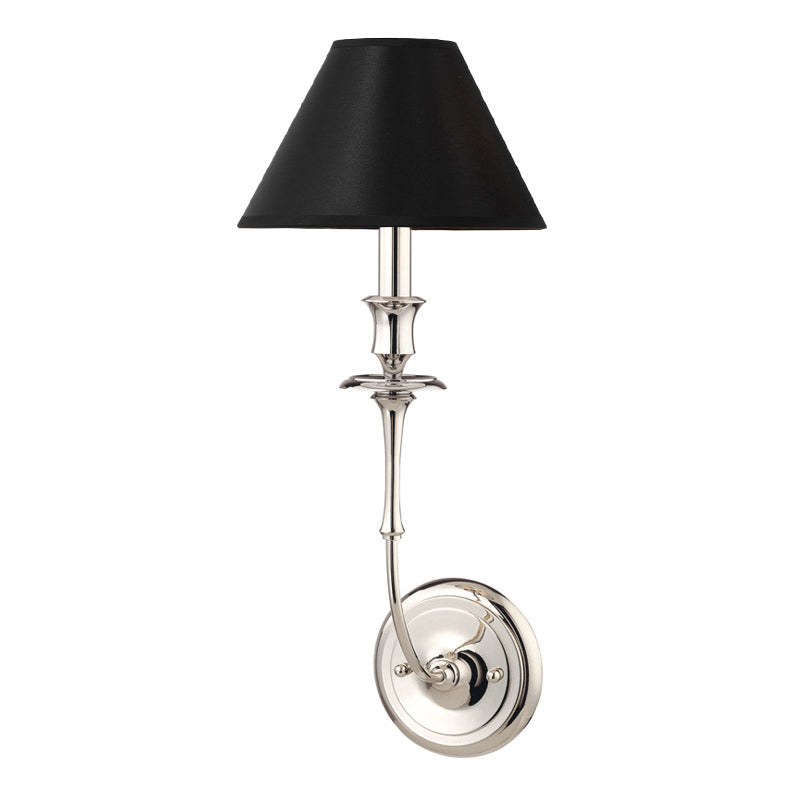 Moderne Wandlamp met Zwarte Stoffen Kap in Messing, Nikkel of Zwart – 1 of 2 Lichtpunten Design Verlichting