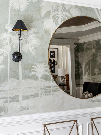 Moderne Wandlamp met Zwarte Stoffen Kap in Messing, Nikkel of Zwart – 1 of 2 Lichtpunten Design Verlichting