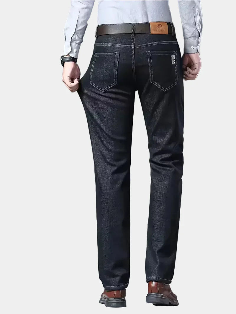 Jeans met fleece-voering en regular fit