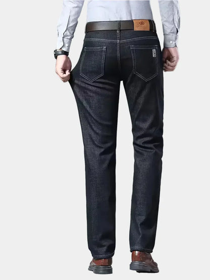 Jeans met fleece-voering en regular fit