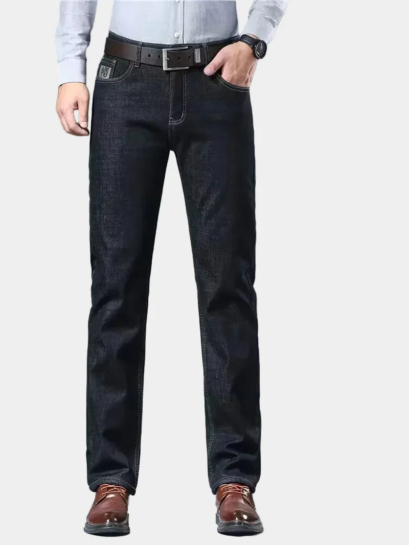 Jeans met fleece-voering en regular fit