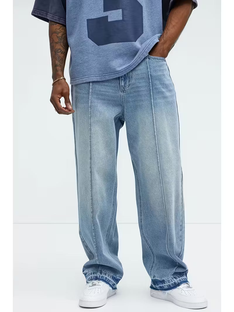 Hoge Taille Jeans Loose Fit Straight Model - StudioMarella