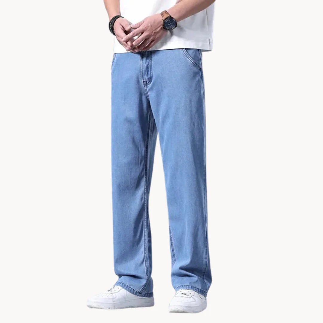 Jeans met regular fit en rechte pijp