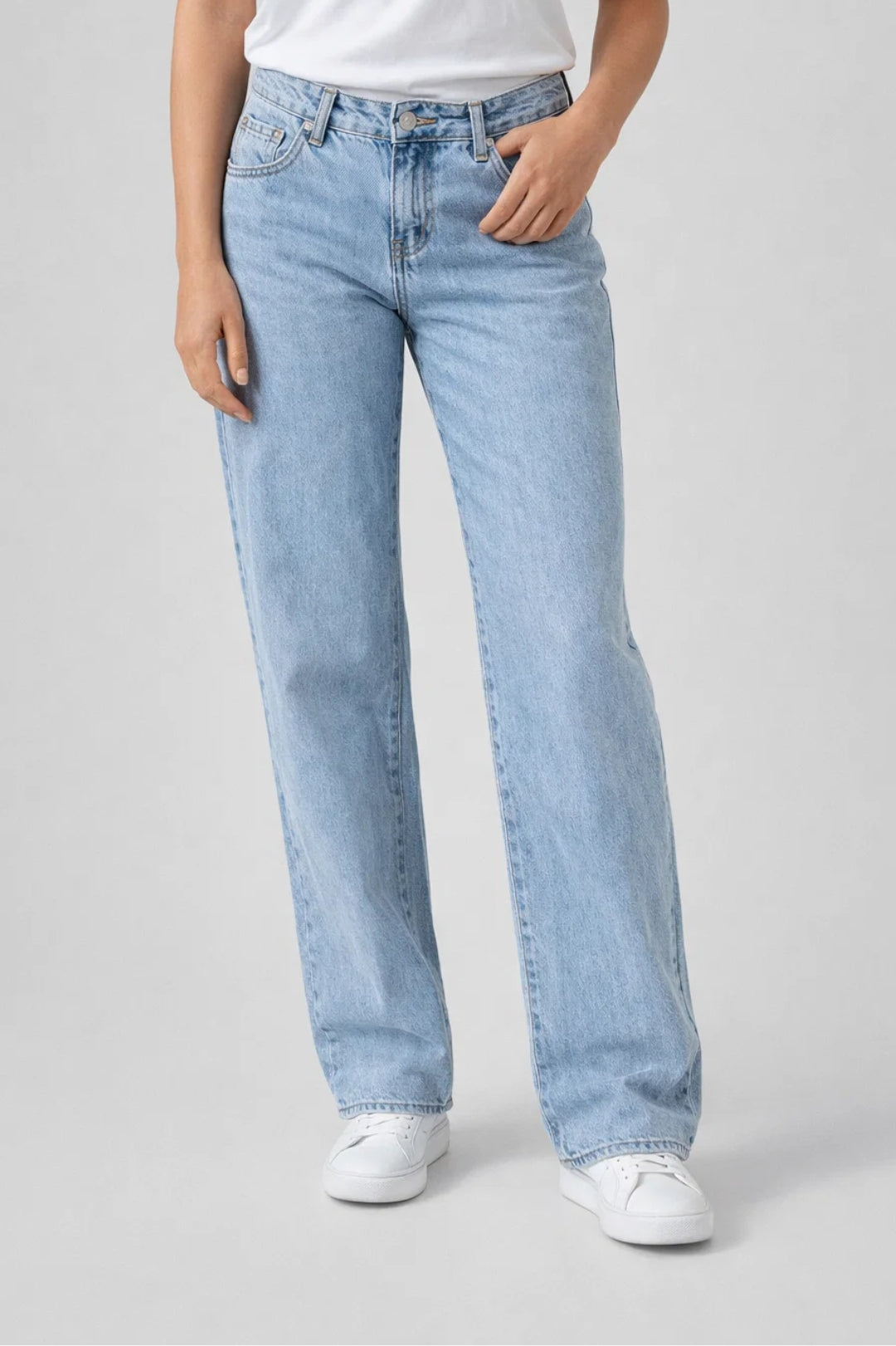 Dames Jeans Wide Leg Lage Taille Rechte Pijpen Klassiek - StudioMarella