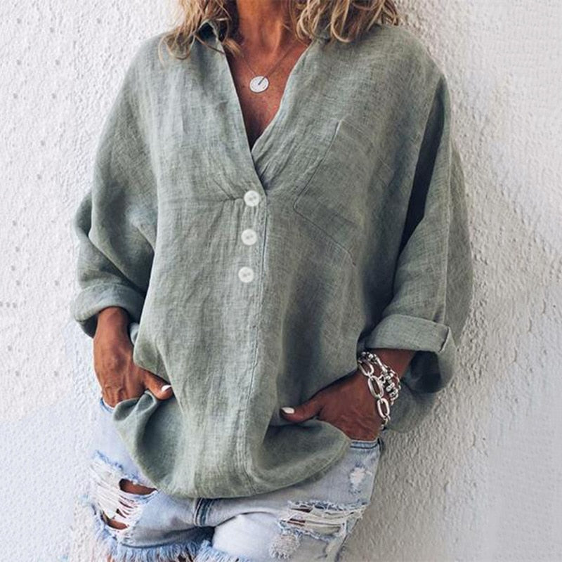 Elegante Vrouwelijke Blouse met Pofmouwen - StudioMarella