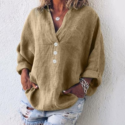 Elegante Vrouwelijke Blouse met Pofmouwen