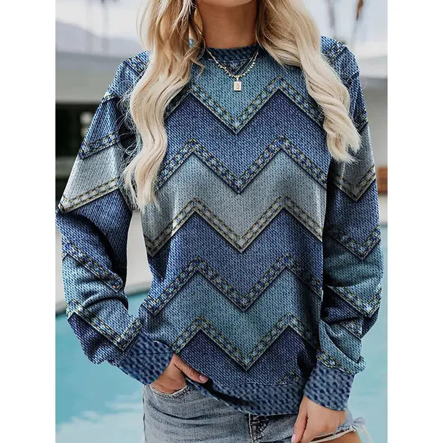 Vrouwelijke Trui met Leuke Print → Dames Trui met Grappige Print