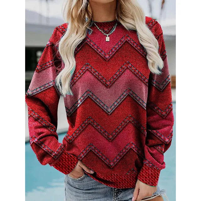 Vrouwelijke Trui met Leuke Print → Dames Trui met Grappige Print