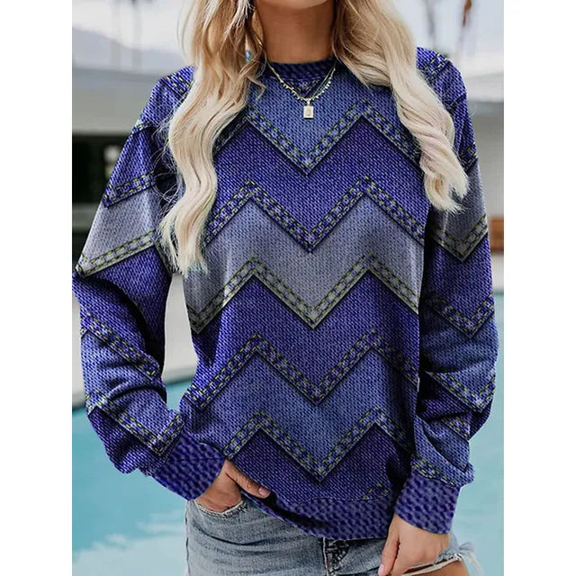 Vrouwelijke Trui met Leuke Print → Dames Trui met Grappige Print