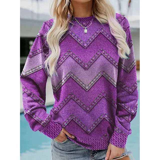Vrouwelijke Trui met Leuke Print → Dames Trui met Grappige Print