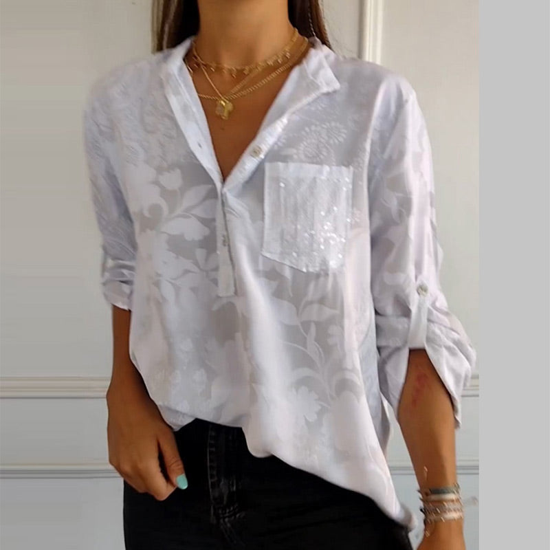 Vrouwelijke Zomertop met V-Hals Elegante Stijl - StudioMarella