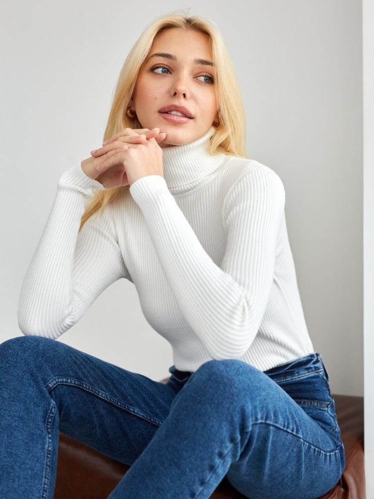 Klassieke Cotton Trui Hoge Kraag - StudioMarella