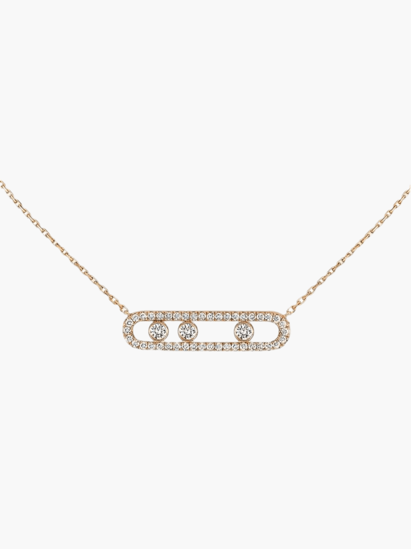 Zilveren Ketting met Bewegende Diamant Steen Zilver 925