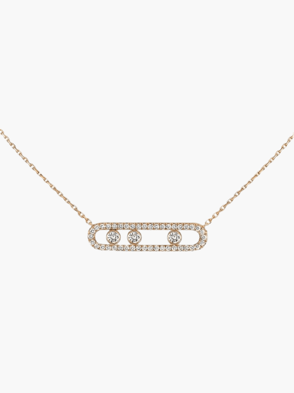 Zilveren Ketting met Bewegende Diamant Steen Zilver 925