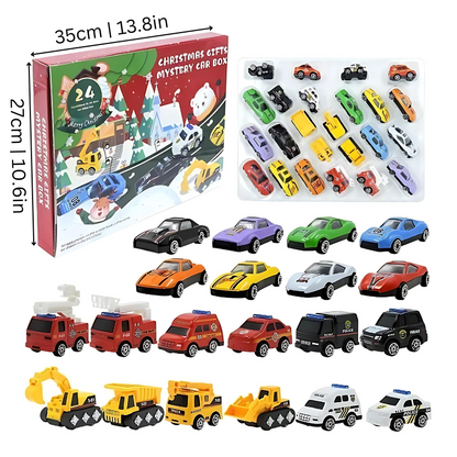 Speelgoed Auto Adventskalender 24 Stuks Kerst Aftelkalender Kinderen Verrassingskalender Voertuigen