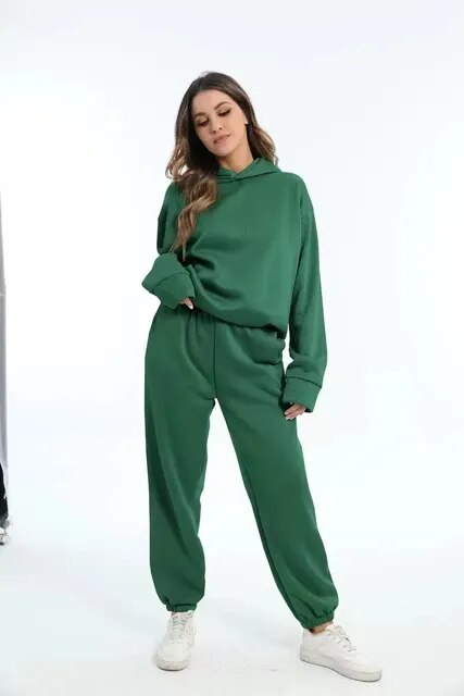 Dames Trainingspak Set Met Hoodie en Broek Loose Fit