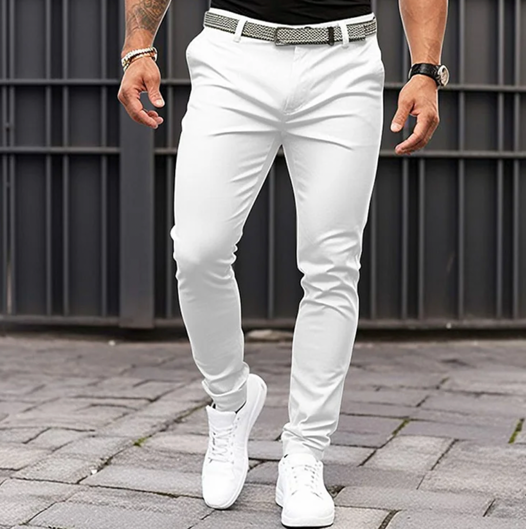 Herenslimfit Chino Broek Hoge Kwaliteit Stof