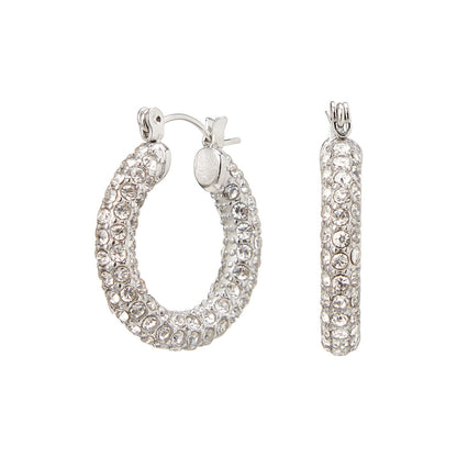 Oorbellen Hoops Elegante Zirconia Steentjes Glanzend Zilver
