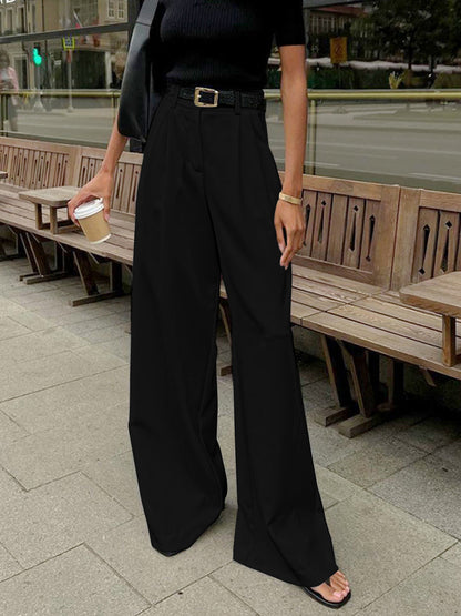 Dames Pantalon Hoge Taille Elegante Zijde Stof