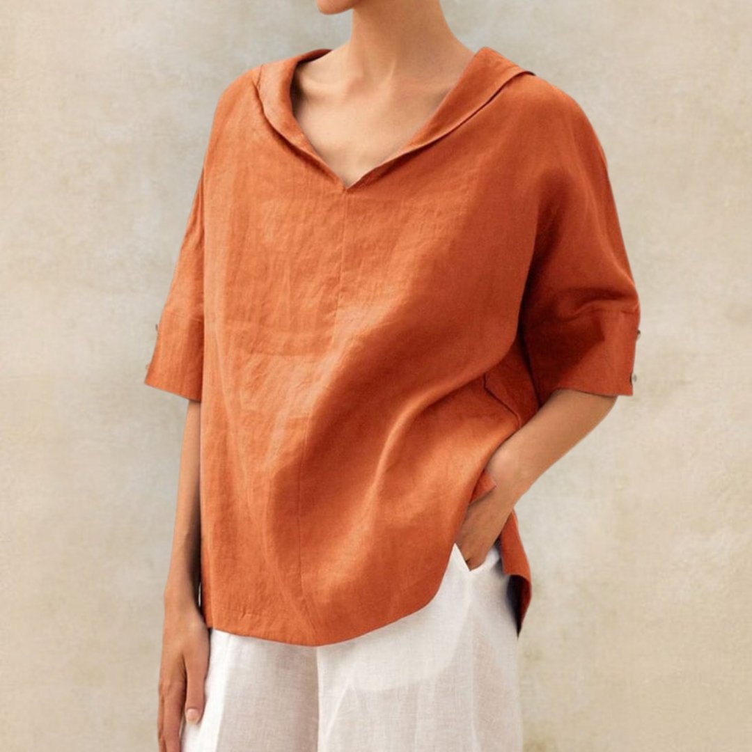Linnen Zomershirt Vrouw Transpirerend Comfortabel