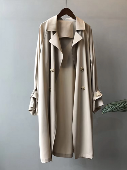 Lange Trenchcoat Waterdicht Klassiek Design