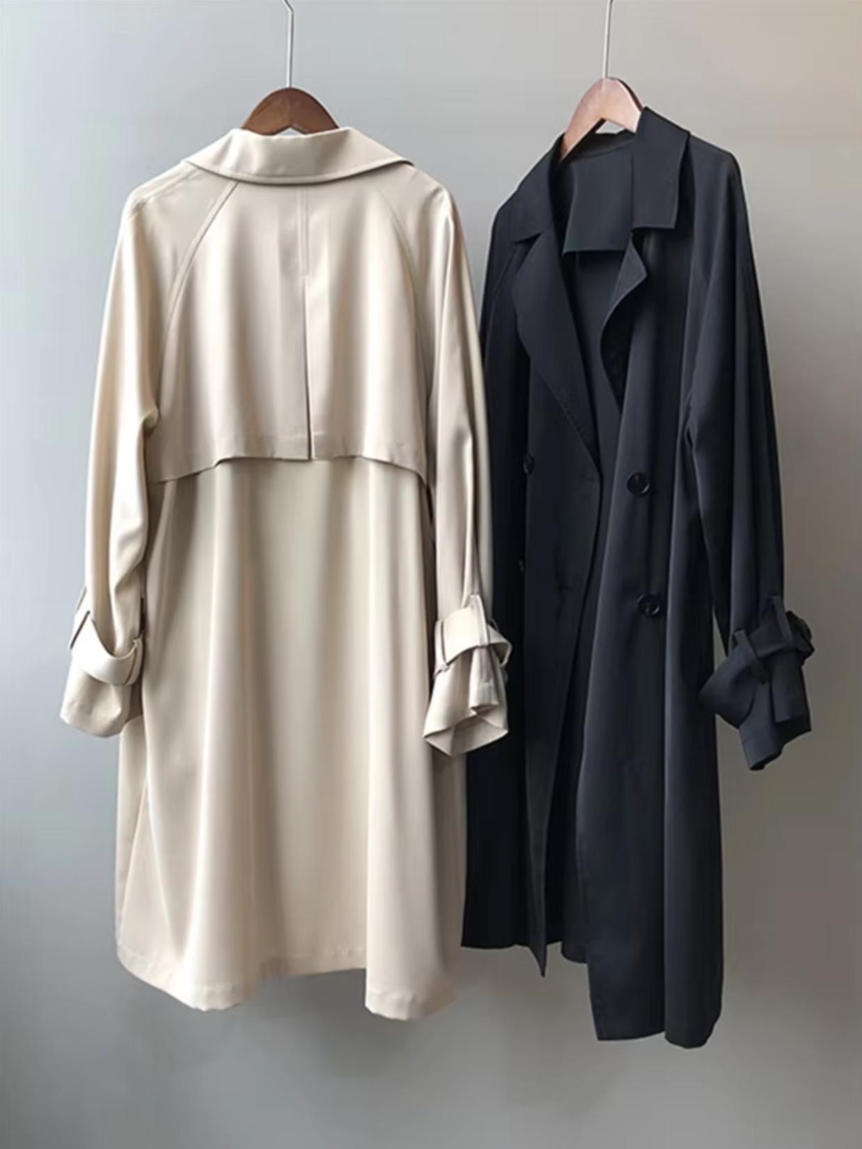 Lange Trenchcoat Waterdicht Klassiek Design