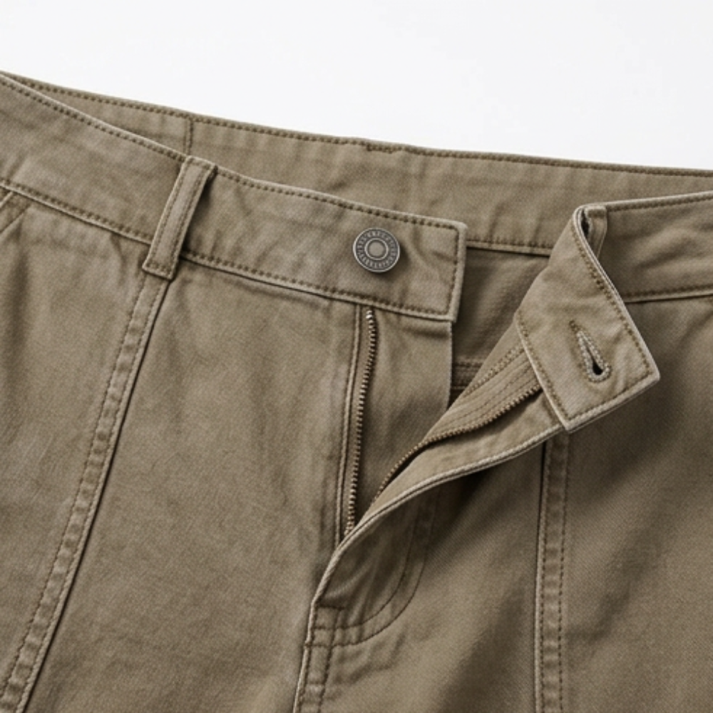 Utility Pantalon Hoge Taille Taps Toelopend met Geplooid Enkelboord Casual Werkbroek