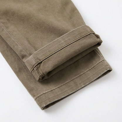 Utility Pantalon Hoge Taille Taps Toelopend met Geplooid Enkelboord Casual Werkbroek