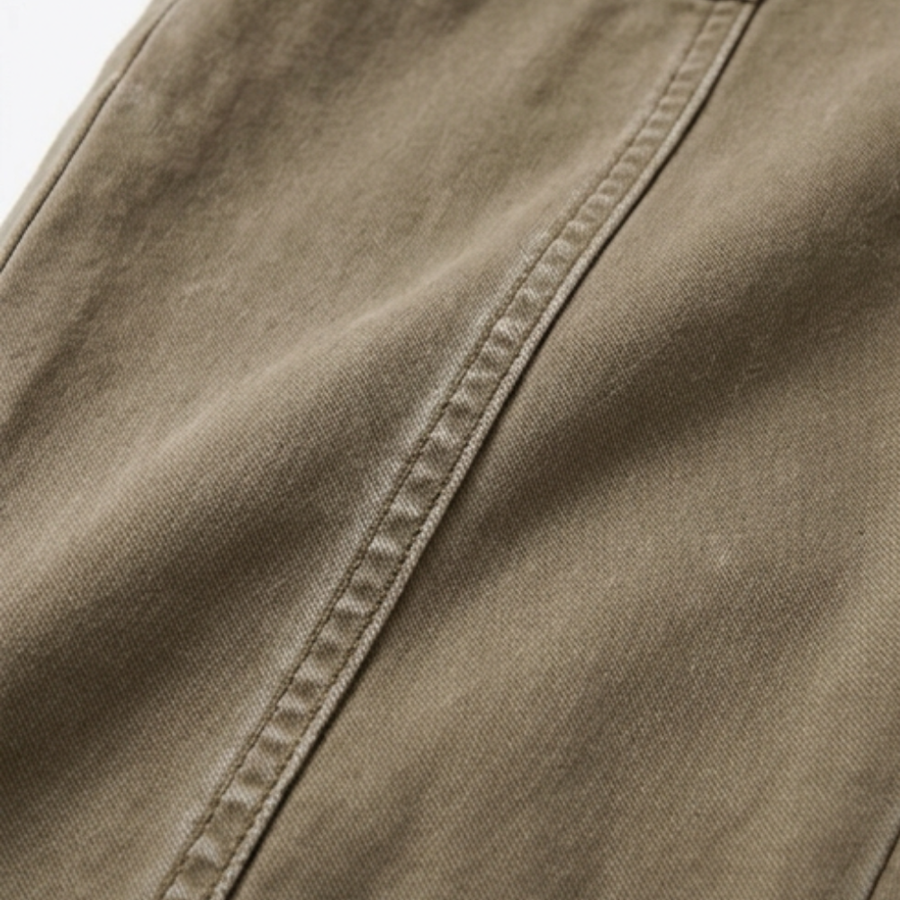 Utility Pantalon Hoge Taille Taps Toelopend met Geplooid Enkelboord Casual Werkbroek