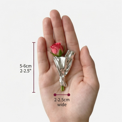 Draagbare Bloemenvaas Broche – Mini Vaasje voor Verse Bloemen