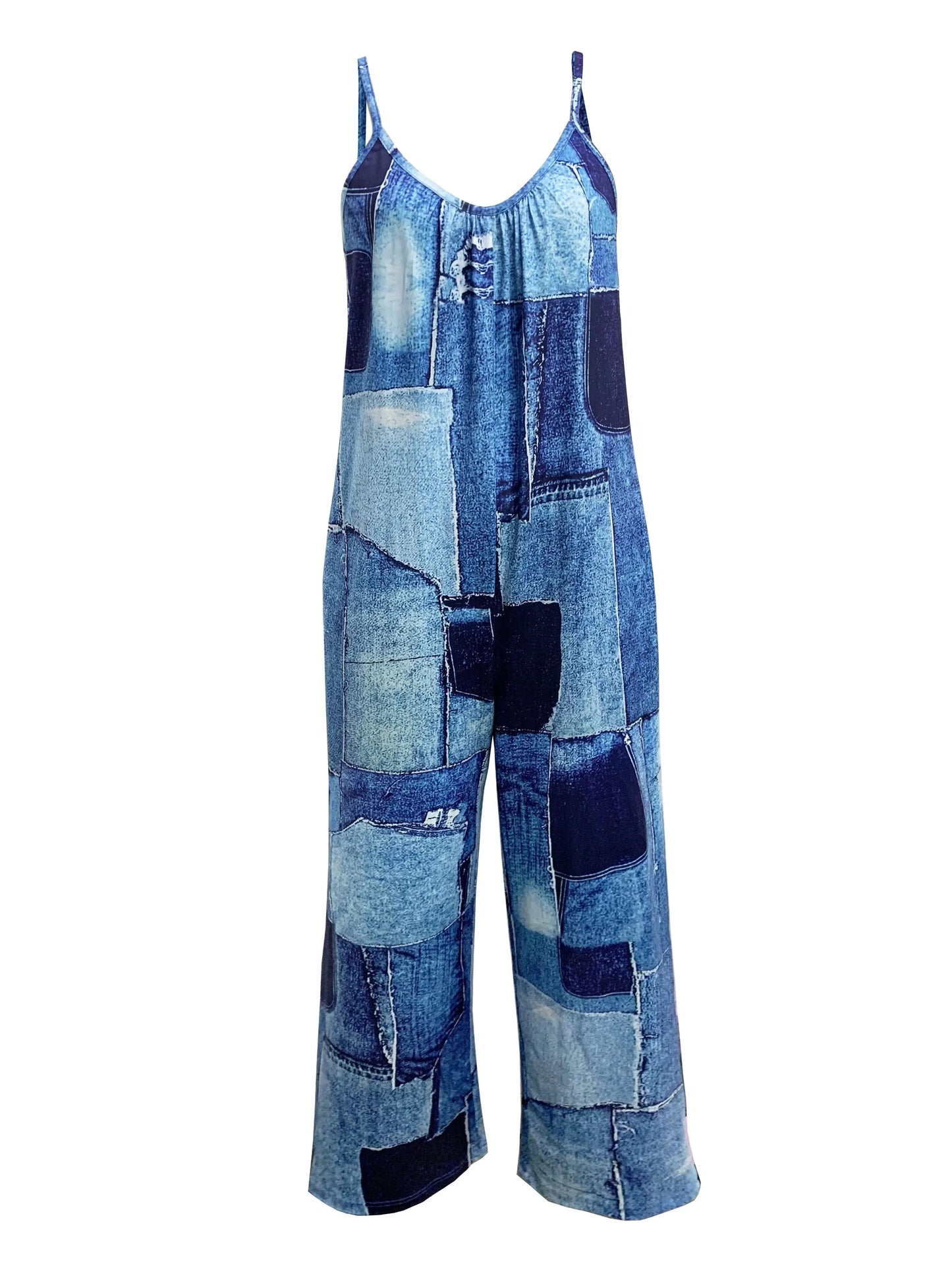 Jumpsuit Wijde Pijpen Denim Stijl