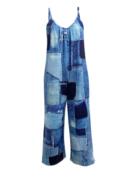 Jumpsuit Wijde Pijpen Denim Stijl