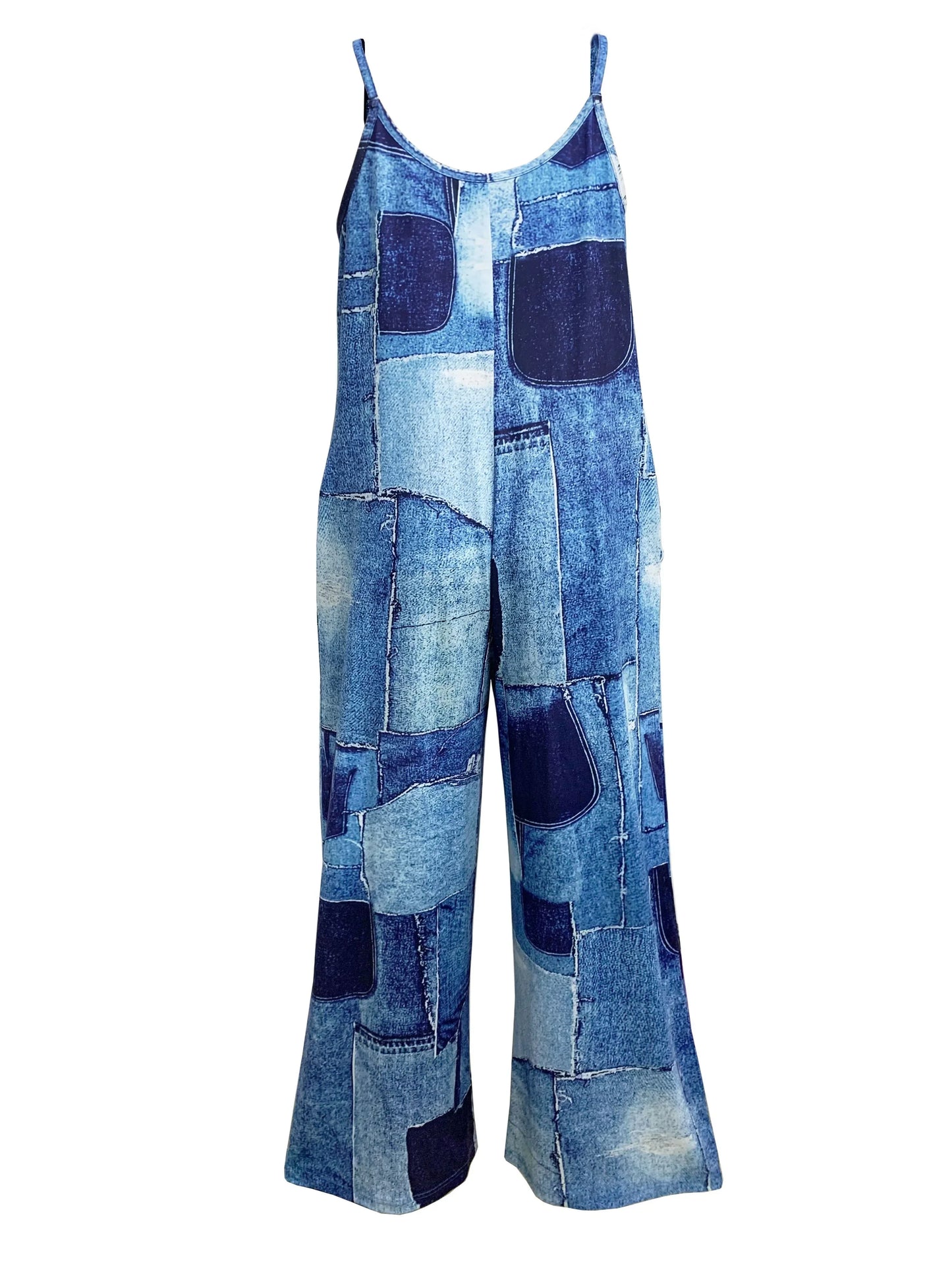 Jumpsuit Wijde Pijpen Denim Stijl